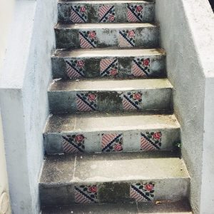 Stairs in flowers