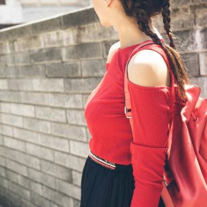 red blouse