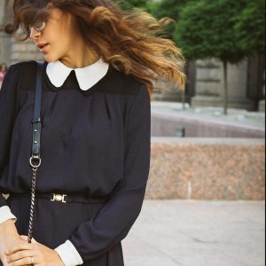 Dress with white collar