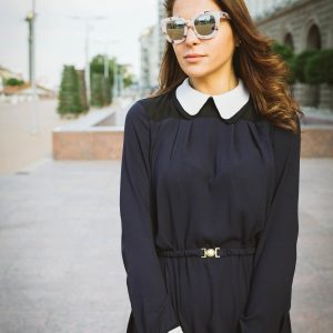 Dress with white collar