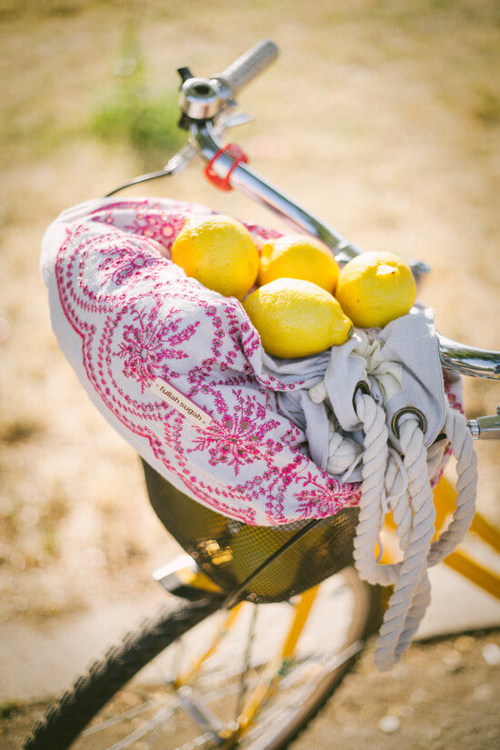 Lemons and summer bag