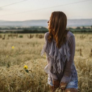 My beautiful silver blouse in fields